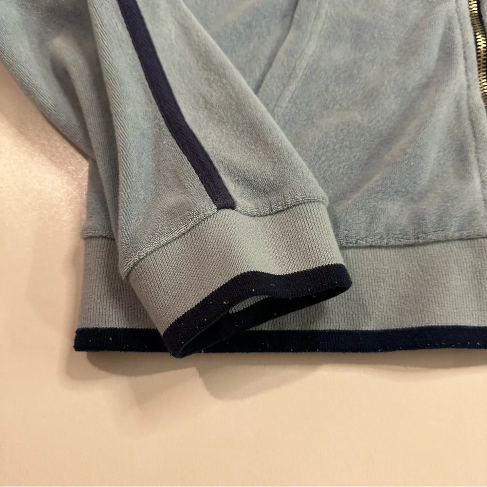 Mooks Blue Fleece Track Jacket Y2K 2000 Vintage Sporty Athletic Street Style